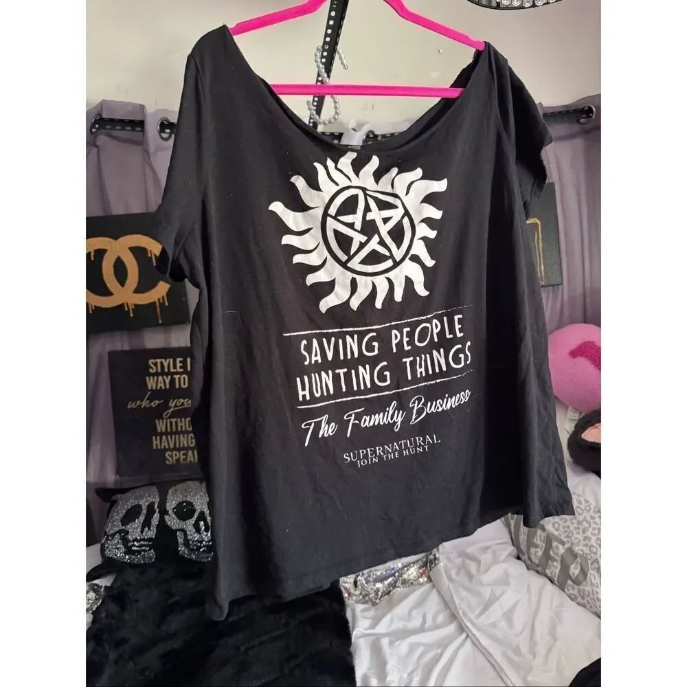 Torrid x supernatural plus size 3 Off the shoulder boatneck Jersey Tee shirt to